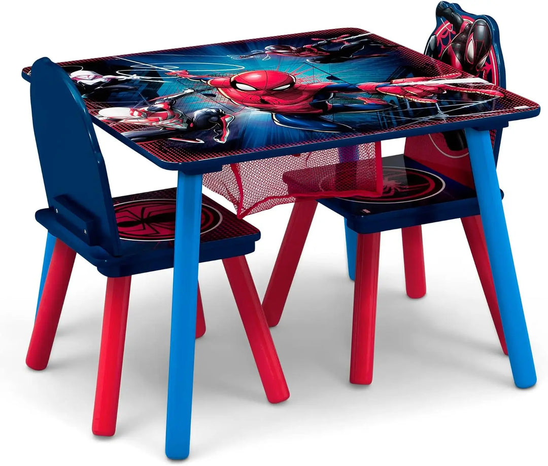 Marvel Spider Man Kids Table Set with Storage 2 Chair - Best For Homework , playing , snacks and Much More .