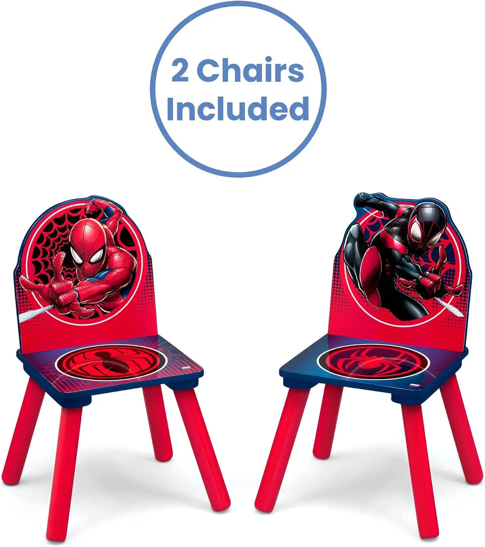 Marvel Spider Man Kids Table Set with Storage 2 Chair - Best For Homework , playing , snacks and Much More .