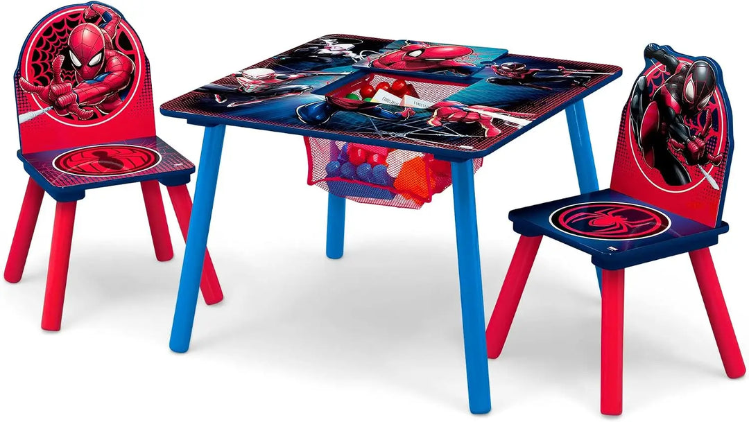 Marvel Spider Man Kids Table Set with Storage 2 Chair - Best For Homework , playing , snacks and Much More .