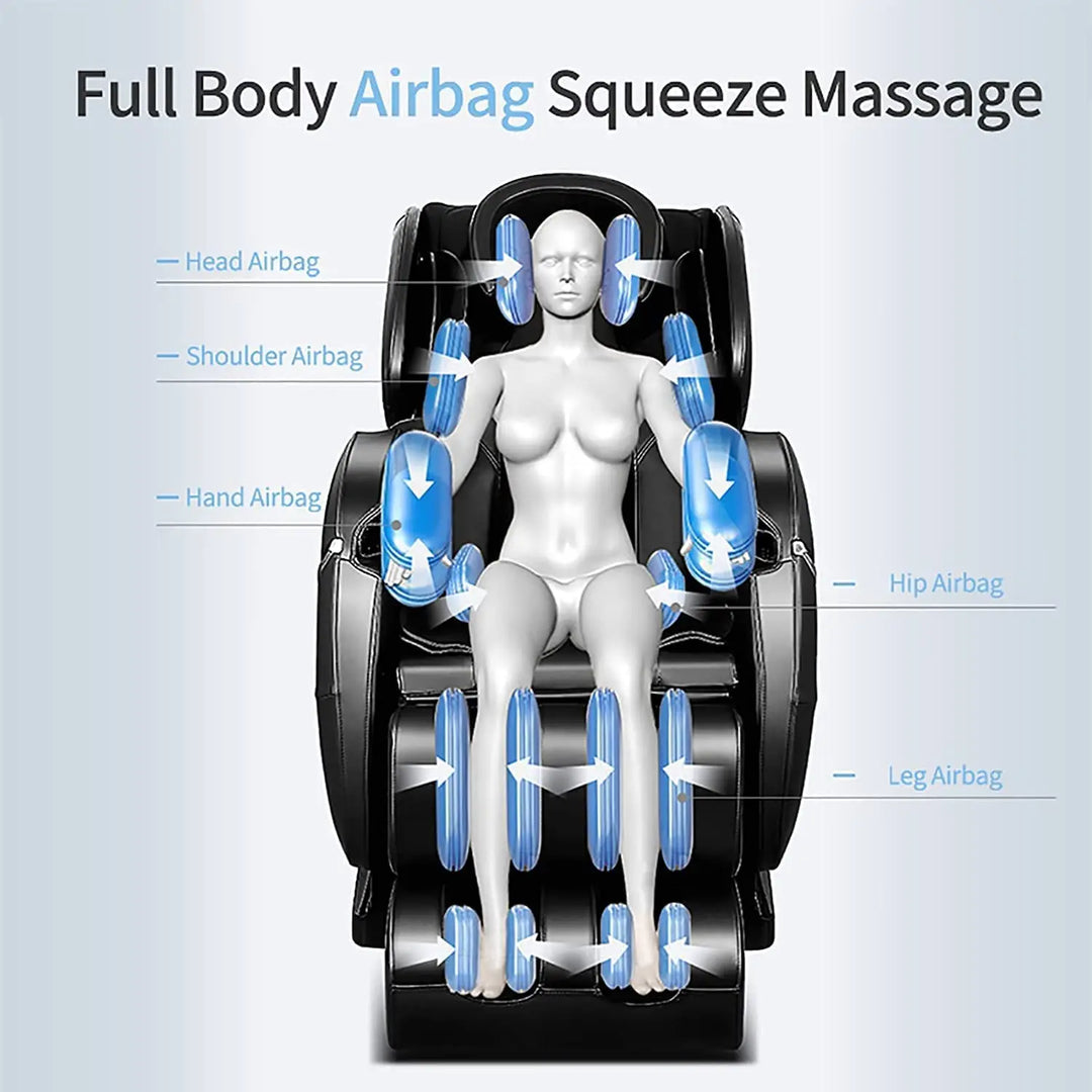 Massage Chair, Full Body Massage Chair, 8D Massage Head to Toe Massage, 5 AUTO Programs, Many Advanced Features with Arabic or English Control. (Gold)