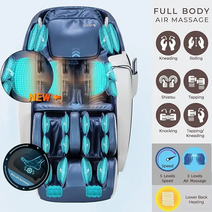 Massage Chair Recliner – Full Body Massage Chair with Zero Gravity, Airbags, Heating & Foot And Bluetooth Speaker