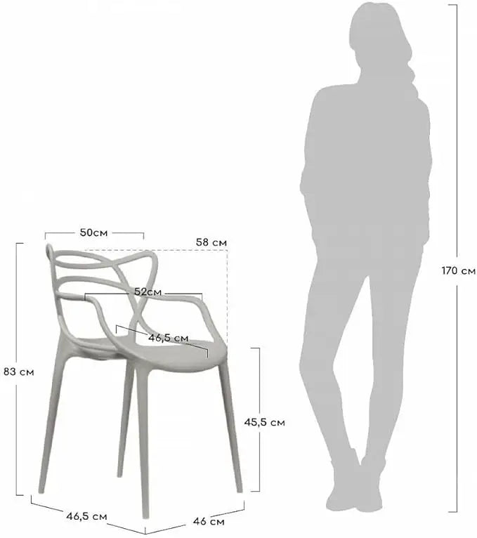 Masters Entangled Plastic Chair For Kitchen Garden Lounge Meeting Room - White-GCC Home Center