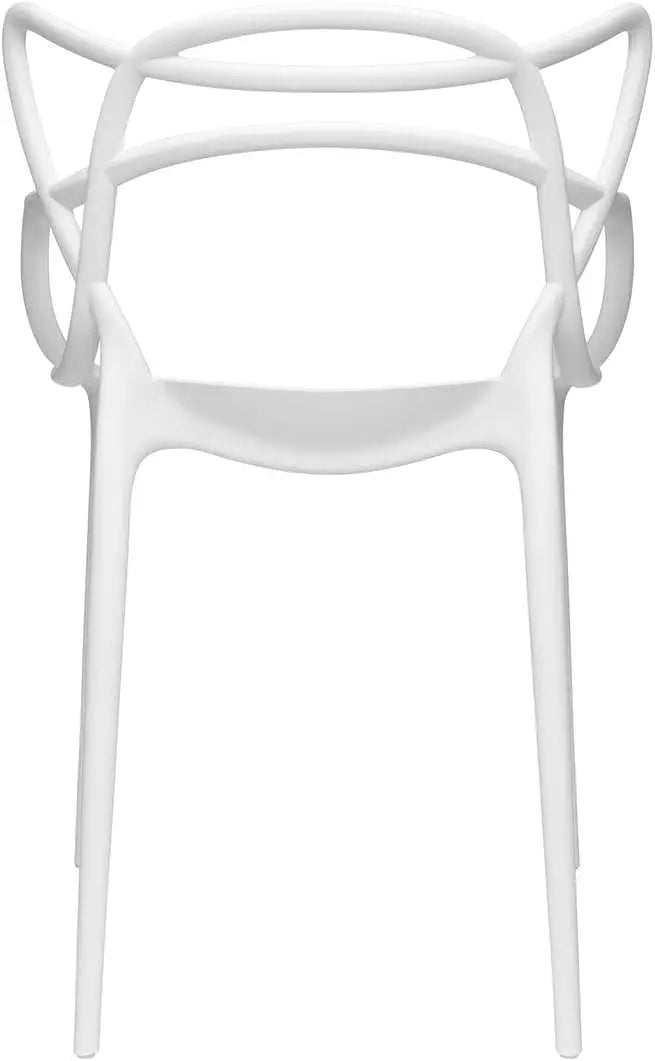 Masters Entangled Plastic Chair For Kitchen Garden Lounge Meeting Room - White-GCC Home Center