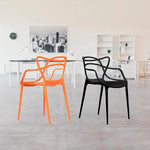 Load image into Gallery viewer, Masters Entangled Plastic Chair For Kitchen Garden Lounge Meeting Room - White-GCC Home Center
