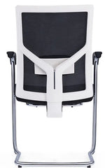 Load image into Gallery viewer, Medium Back Ergonomic Office Bow Chair – White Frame with Black Mesh and Fabric