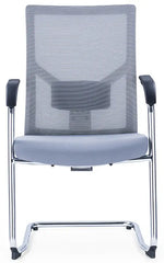 Load image into Gallery viewer, Medium Back Ergonomic Office Bow Chair – White Frame with Black Mesh and Fabric