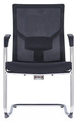 Load image into Gallery viewer, Medium Back Ergonomic Office Bow Chair – White Frame with Black Mesh and Fabric