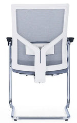 Load image into Gallery viewer, Medium Back Ergonomic Office Bow Chair – White Frame with Black Mesh and Fabric