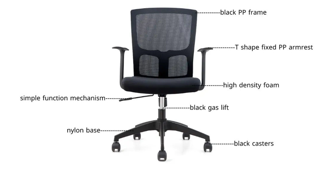 Medium Back Swivel Office Chair – Ergonomic Mesh Chair with Lumbar Support