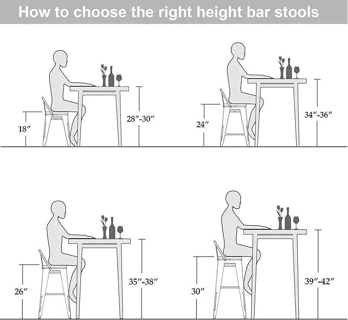 Metal Barstools Set of 4 Industrial Bar Stools with X-brace Support, Matte Black, 30 inch-GCC Home Center