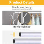 Load image into Gallery viewer, Metal Clothes Rack – Heavy Duty Hanger with Storage Shelf &amp; Side Hooks (White)