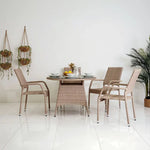 Load image into Gallery viewer, Metal &amp; Faux Rattan 4 Seater Outdoor Dining Set – Round