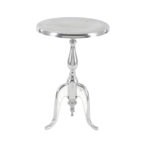 Metal Small Turned Accent Table with Scroll Legs