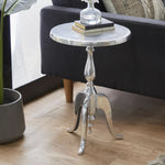 Load image into Gallery viewer, Metal Small Turned Accent Table with Scroll Legs
