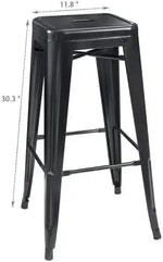 Load image into Gallery viewer, Metal Stackable Bar-Home Kitchen Stool - Black-GCC Home Center