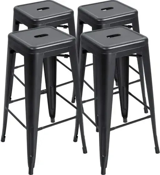 Metal Stackable Bar-Home Kitchen Stool - Black-GCC Home Center