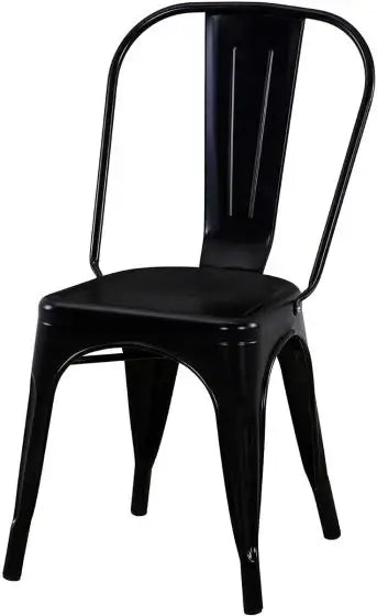 Metal Stackable Dining Chairs for Indoor, Outdoor & Kitchen Chair - Black-GCC Home Center