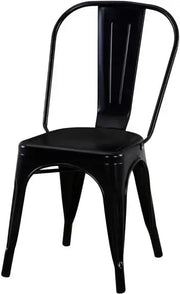 Metal Stackable Dining Chairs for Indoor, Outdoor & Kitchen Chair - Black-GCC Home Center