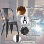 Load image into Gallery viewer, Metal Stackable Dining Chairs for Indoor, Outdoor &amp; Kitchen Chair - Black-GCC Home Center