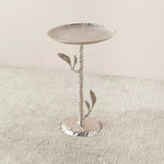 Load image into Gallery viewer, Metal Top Accent Table with Leaf Base – 34x34x55 cm