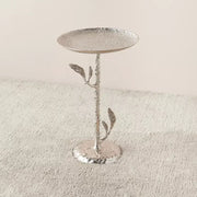 Metal Top Accent Table with Leaf Base – 34x34x55 cm