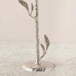 Load image into Gallery viewer, Metal Top Accent Table with Leaf Base – 34x34x55 cm
