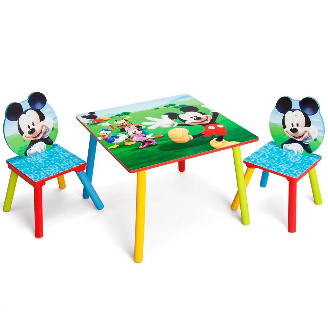 Mickey Mouse Kids Table and Chair Set 3- Piece Set (2 Chairs Included) - Ideal for Arts & Crafts, Snack Time, Homework & More.