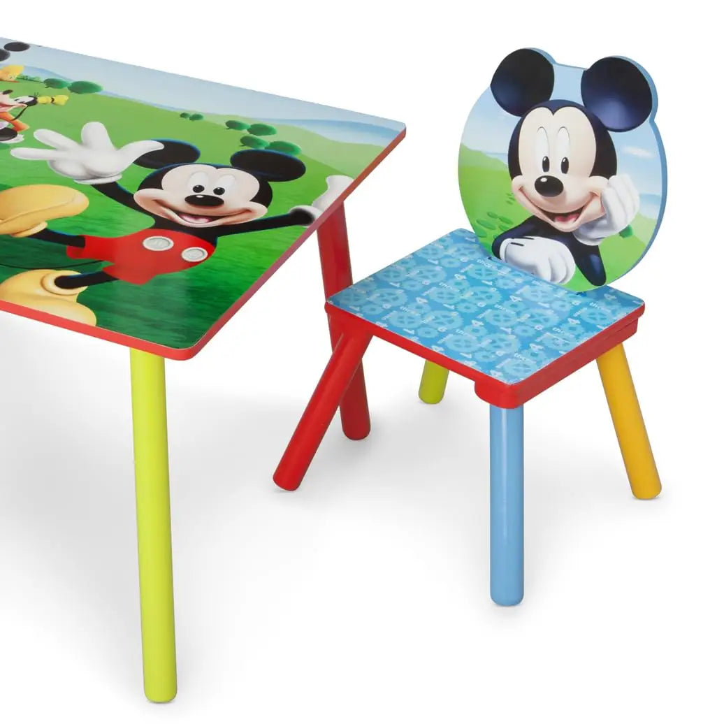 Mickey Mouse Kids Table and Chair Set 3- Piece Set (2 Chairs Included) - Ideal for Arts & Crafts, Snack Time, Homework & More.
