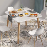 Load image into Gallery viewer, Mid-Century Modern Dining Table with Beechwood Legs and White Laminate Top-GCC Home Center