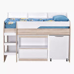 Load image into Gallery viewer, Mid Sleeper Single Bed with Study Desk and Storage - 90x190 cm-GCC Home Center