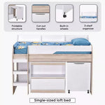 Load image into Gallery viewer, Mid Sleeper Single Bed with Study Desk and Storage - 90x190 cm-GCC Home Center
