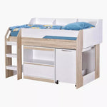 Load image into Gallery viewer, Mid Sleeper Single Bed with Study Desk and Storage - 90x190 cm-GCC Home Center