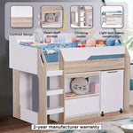 Load image into Gallery viewer, Mid Sleeper Single Bed with Study Desk and Storage - 90x190 cm-GCC Home Center