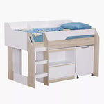 Load image into Gallery viewer, Mid Sleeper Single Bed with Study Desk and Storage - 90x190 cm-GCC Home Center