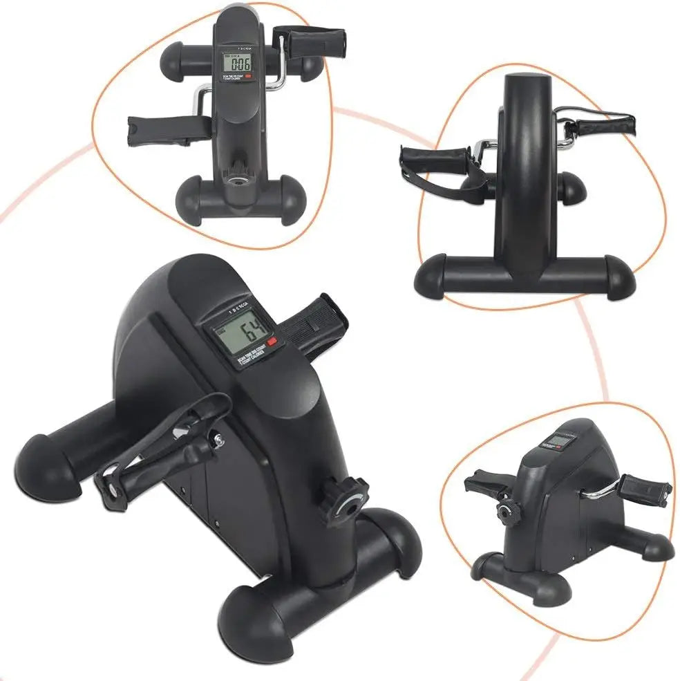 Mini Foot Exercise Machine LCD Display Black, Resistance Adjustable Indoor Cycling Feet, Suitable For Home Office Gym
