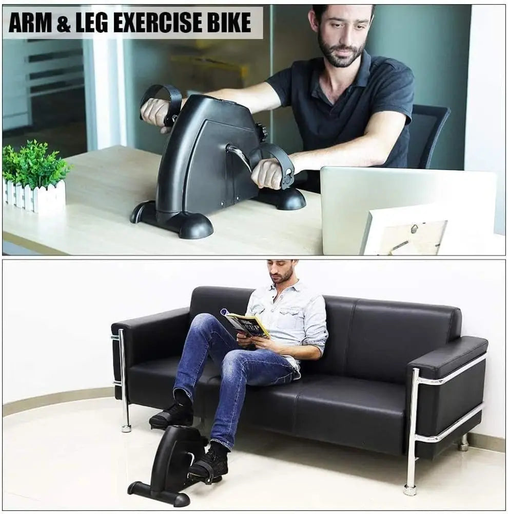 Mini Foot Exercise Machine LCD Display Black, Resistance Adjustable Indoor Cycling Feet, Suitable For Home Office Gym