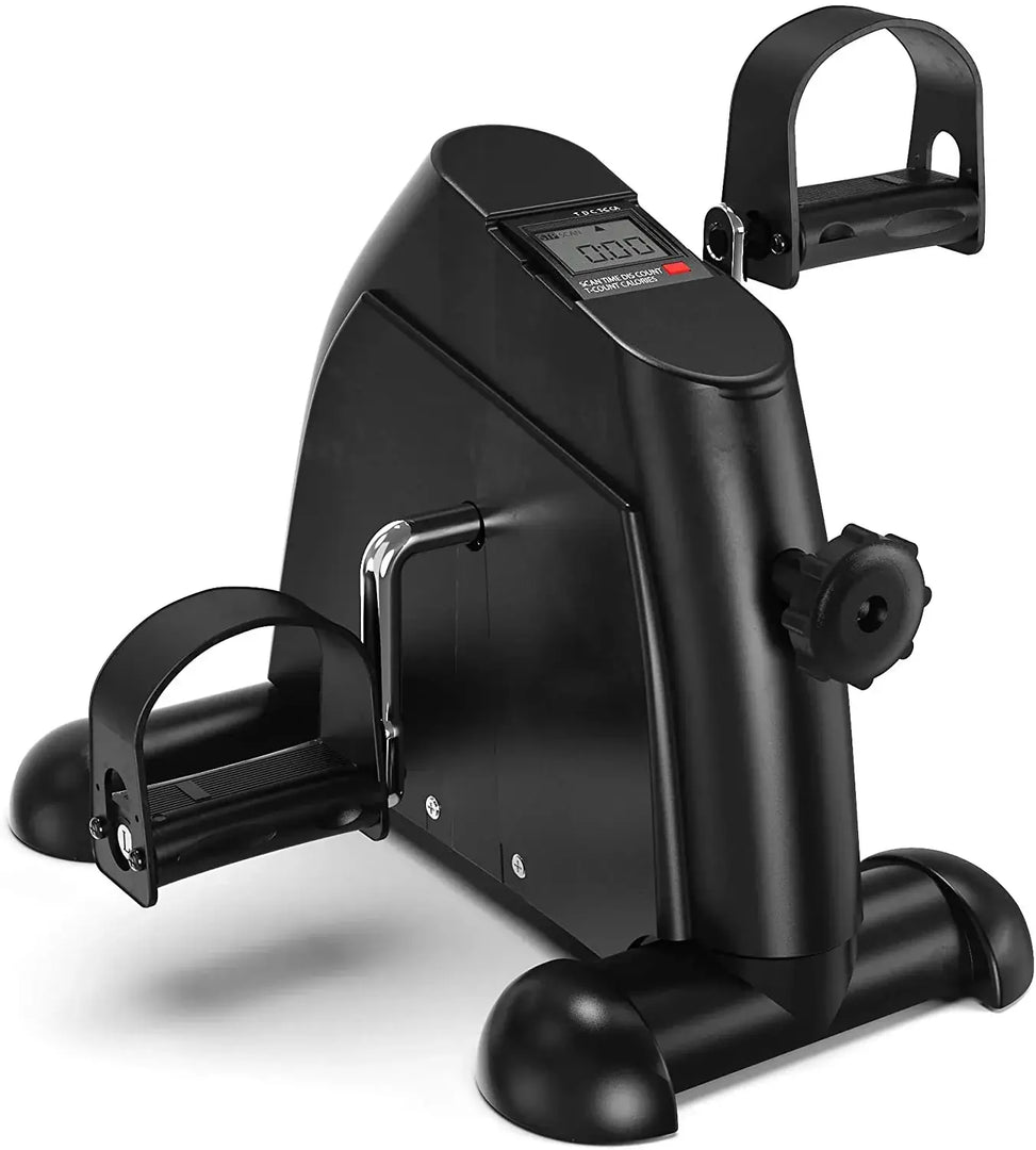 Mini Foot Exercise Machine LCD Display Black, Resistance Adjustable Indoor Cycling Feet, Suitable For Home Office Gym