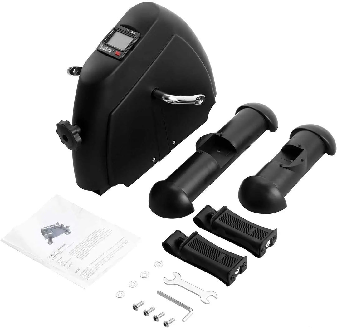 Mini Foot Exercise Machine LCD Display Black, Resistance Adjustable Indoor Cycling Feet, Suitable For Home Office Gym