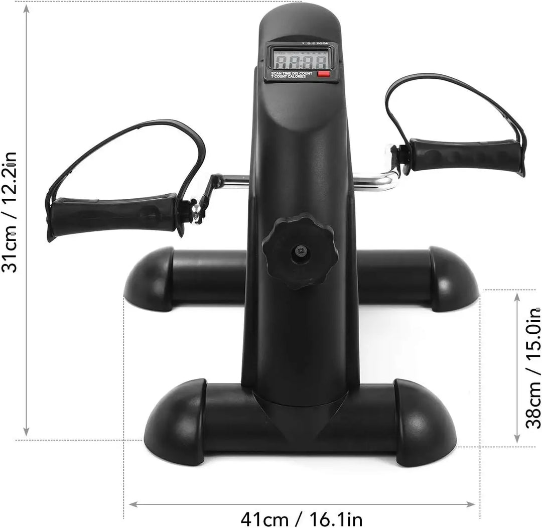 Mini Foot Exercise Machine LCD Display Black, Resistance Adjustable Indoor Cycling Feet, Suitable For Home Office Gym