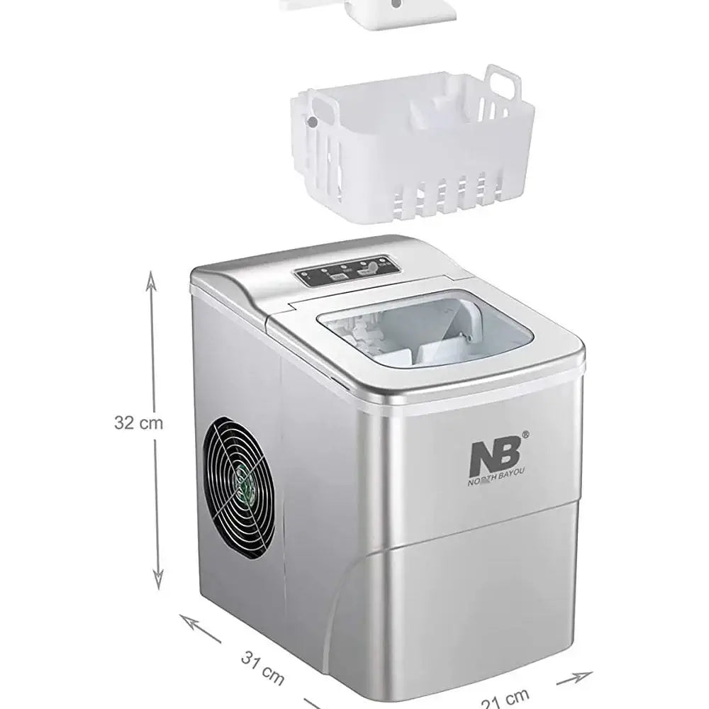 Arabian Mall Portable Mini Ice Maker Machine with Durable Compressor – Metallic Silver