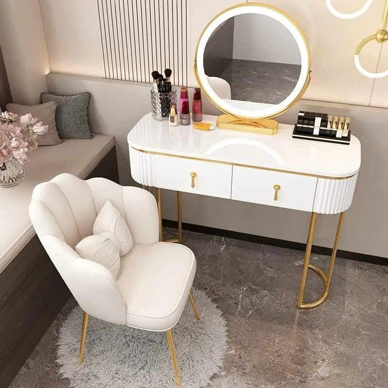 Mini Modern Nordic Style Dressing Table - Light Luxury, Exquisite Storage Design, Small Makeup Table for Your Beauty Space-GCC Home Center