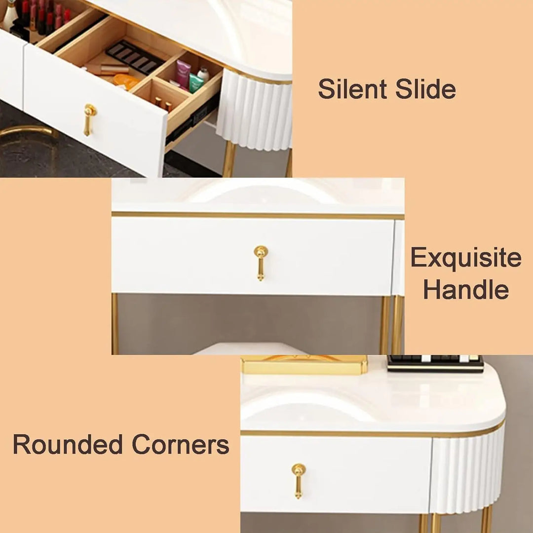 Mini Modern Nordic Style Dressing Table - Light Luxury, Exquisite Storage Design, Small Makeup Table for Your Beauty Space-GCC Home Center