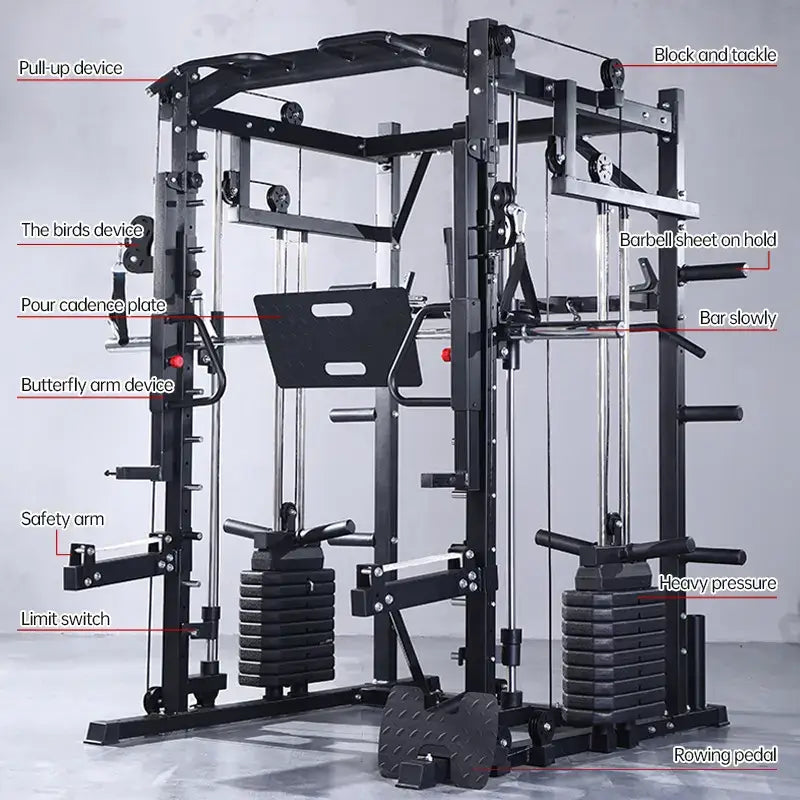 Miracle Fitness HD127: All-in-One 6-in-1 Smith Machine & Functional Trainer