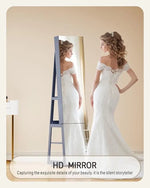 Load image into Gallery viewer, Mirror Jewelry Cabinet with Storage – 360° Swivel Jewelry Armoire, Light And Shelves