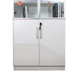 Load image into Gallery viewer, Modern 2-Door Glass Cabinet And 5 Shelves, Office Smart File Cabinet - White-GCC Home Center