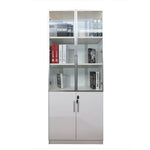 Load image into Gallery viewer, Modern 2-Door Glass Cabinet And 5 Shelves, Office Smart File Cabinet - White-GCC Home Center