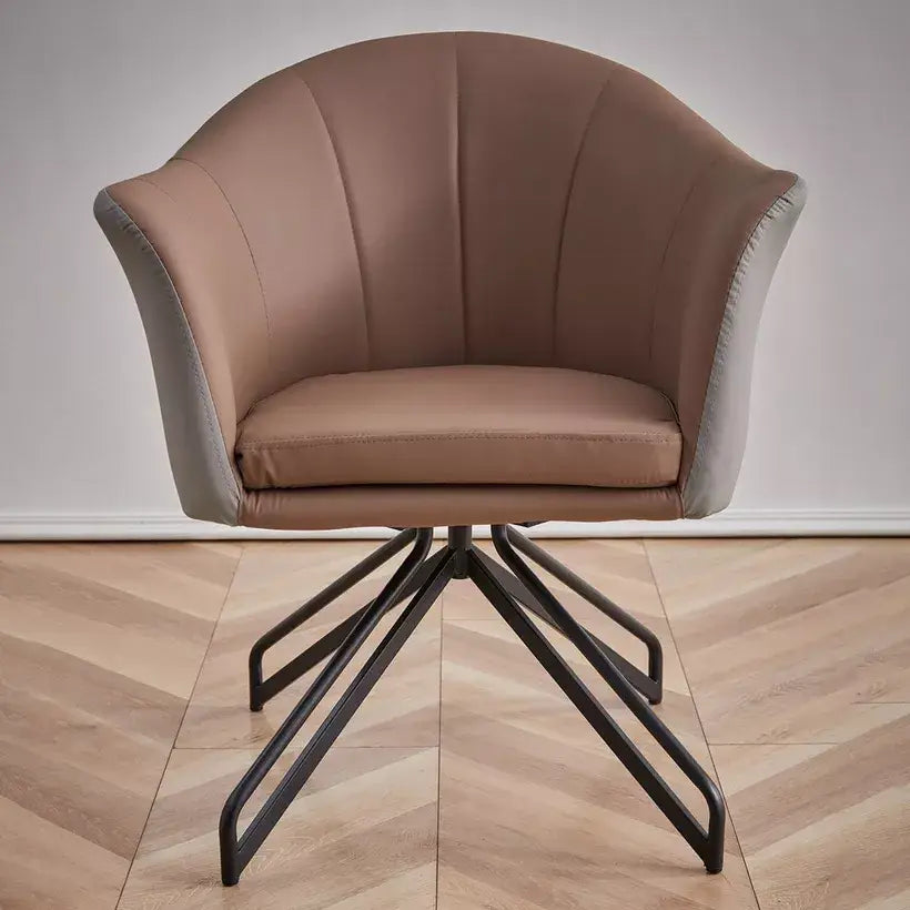Modern 3-Piece Tea Table and Swivel Chair Set With a Glossy Finish