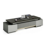 Load image into Gallery viewer, Modern 3200 Paint Wooden With LED and Power System Office Table for CEO Boss Office Desk 240X200