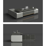 Load image into Gallery viewer, Modern 3200 Paint Wooden With LED and Power System Office Table for CEO Boss Office Desk 240X200