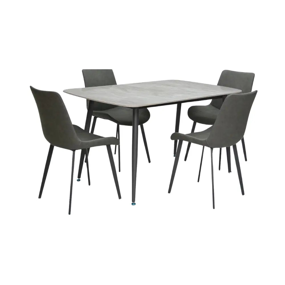 Modern 4-Seater Marble Dining Table with Stainless Steel Frame - Elegant Design for Home, Office, or Living Room-GCC Home Center